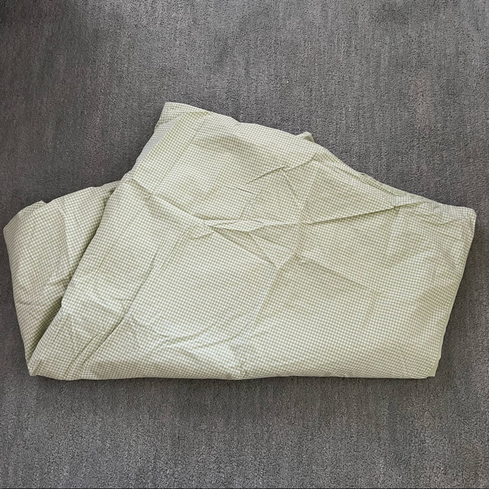 Pottery Barn Kids Green Gingham Duvet Cover